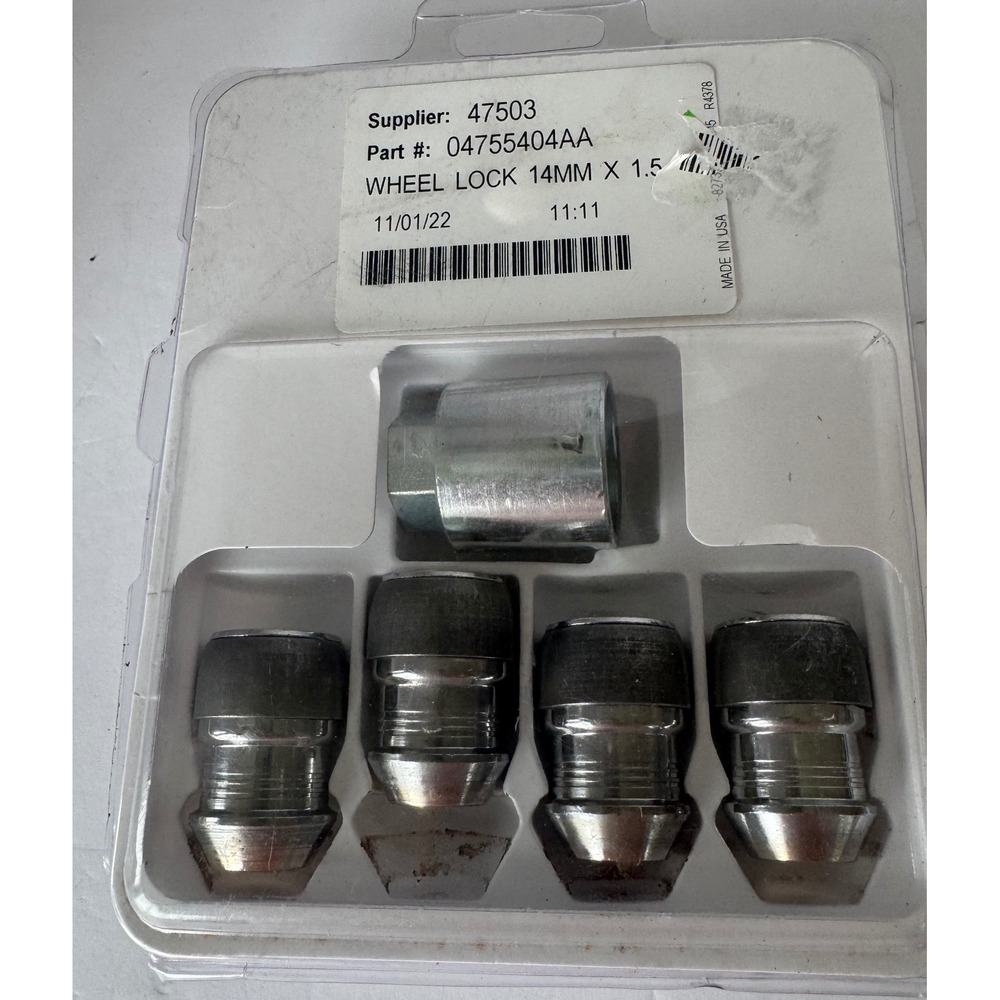 Mopar Wheel Lock Kit 14mm x 1.5 Lug Nut Set Chrome 04755404AA NWT